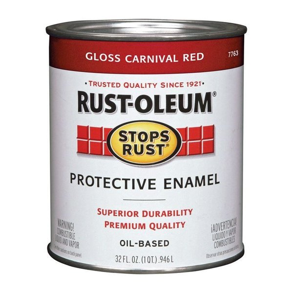 Rust-Oleum Enamel Gls Carnv Red Qt 7763502